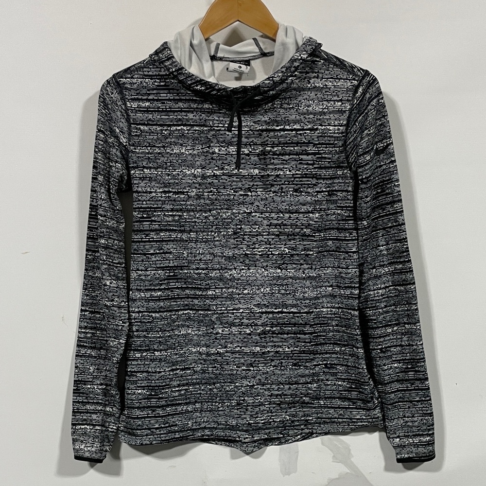 Nike pro Grey Black Space-Dyed Hoodie with White Lined Hood